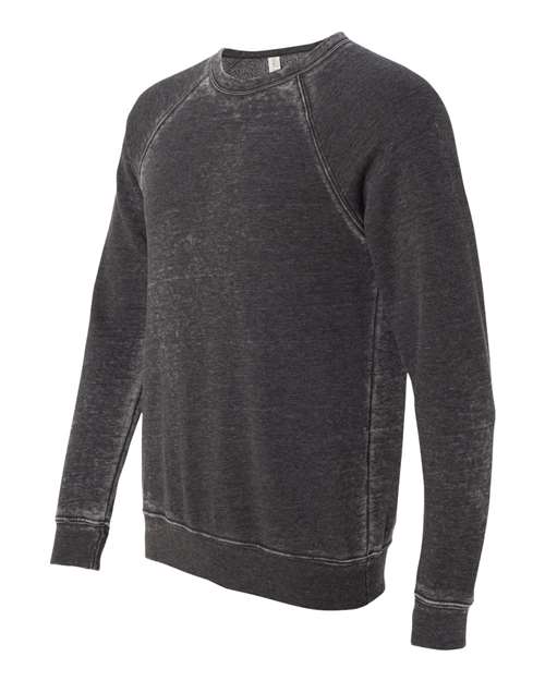 BELLA + CANVAS Unisex Sponge Fleece Raglan Crewneck Sweatshirt 3901 - Grey Acid Wash