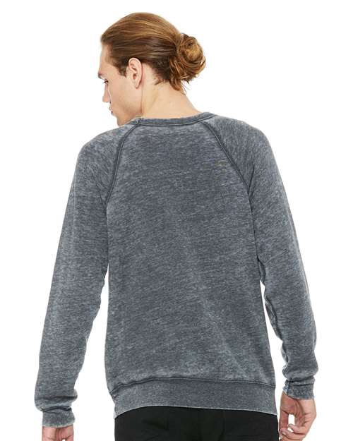 BELLA + CANVAS Unisex Sponge Fleece Raglan Crewneck Sweatshirt 3901 - Grey Acid Wash