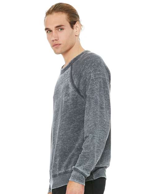BELLA + CANVAS Unisex Sponge Fleece Raglan Crewneck Sweatshirt 3901 - Grey Acid Wash