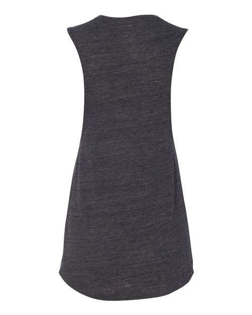 BELLA + CANVAS Women's Flowy Scoop Muscle Tank 8803 - Charcoal Black Slub