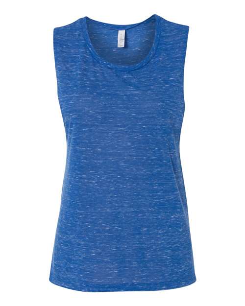 BELLA + CANVAS Women's Flowy Scoop Muscle Tank 8803 - True Royal Marble