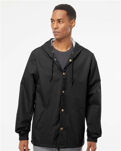 Independent Trading Co. Men's Water-Resistant Hooded Windbreaker EXP95NB