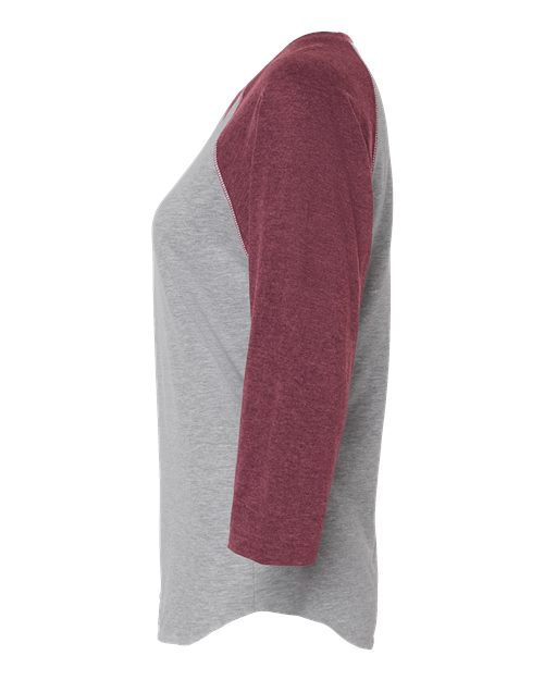 LAT Women's Baseball Fine Jersey Three-Quarter Sleeve Tee 3530