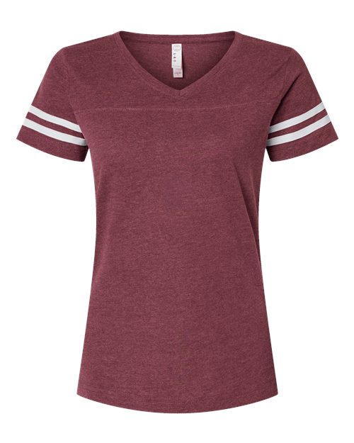 LAT Women's Football V-Neck Fine Jersey Tee 3537