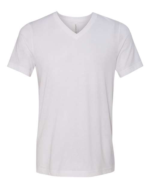 BELLA + CANVAS Unisex Triblend V-Neck Tee 3415 - Solid White Triblend