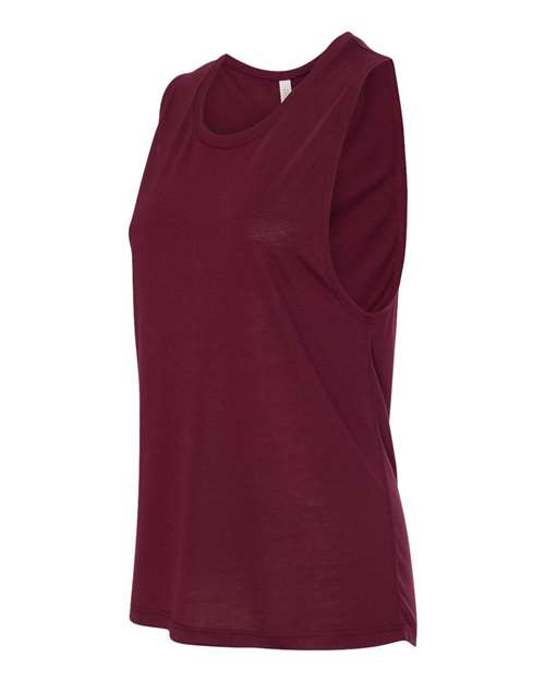 BELLA + CANVAS Women's Flowy Scoop Muscle Tank 8803 - Maroon