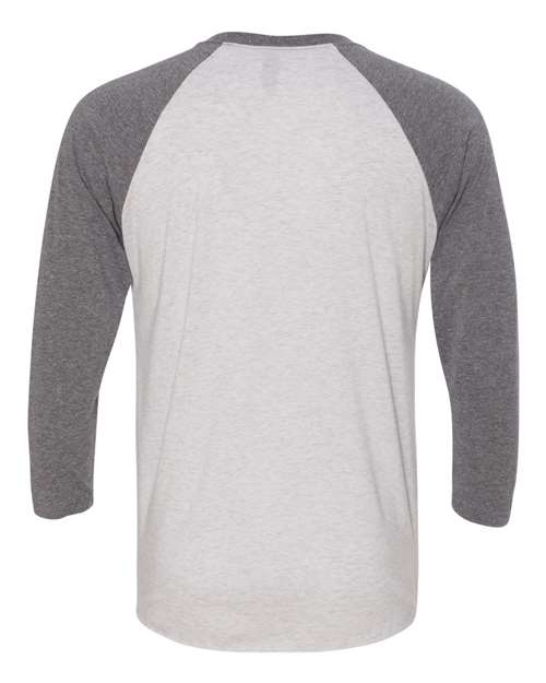 Next Level Unisex Triblend Three-Quarter Raglan T-Shirt 6051 - Premium Heather Sleeves/ Heather White Body