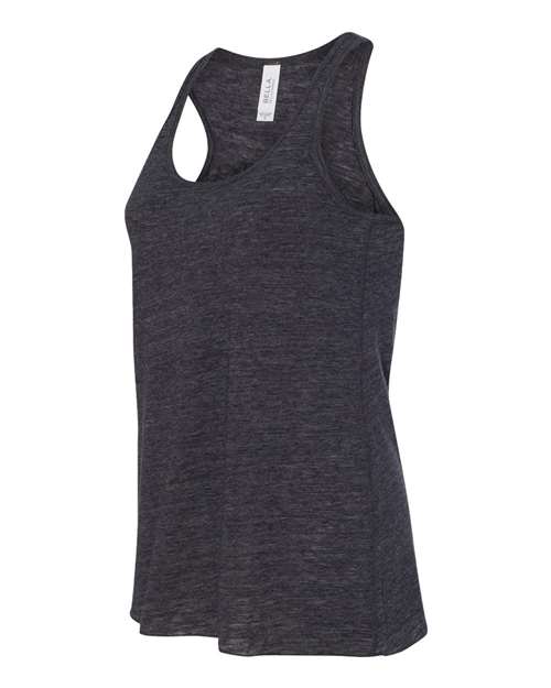 BELLA + CANVAS Women's Flowy Racerback Tank 8800 - Charcoal Black Slub