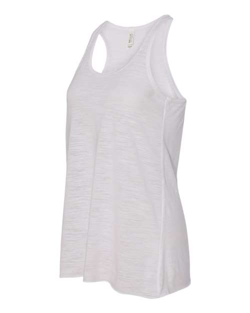 BELLA + CANVAS Women's Flowy Racerback Tank 8800 - White Slub