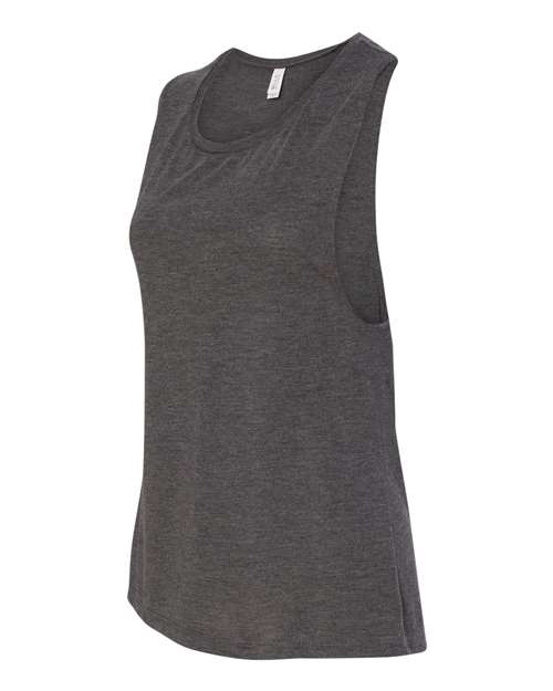BELLA + CANVAS Women's Flowy Scoop Muscle Tank 8803 - Dark Grey Heather