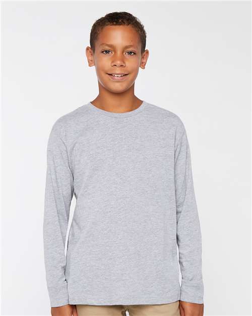 LAT Youth Fine Jersey Long Sleeve Tee 6201 - Heather
