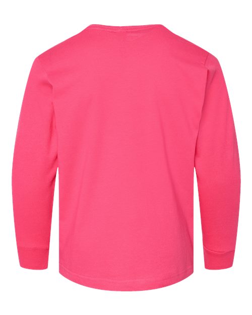 LAT Youth Fine Jersey Long Sleeve Tee 6201 - Hot Pink
