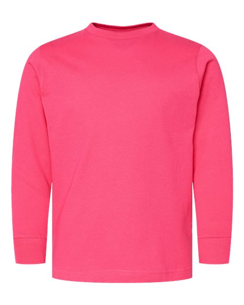 LAT Youth Fine Jersey Long Sleeve Tee 6201 - Hot Pink