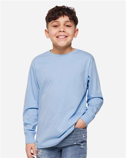 LAT Youth Fine Jersey Long Sleeve Tee 6201 - Light Blue