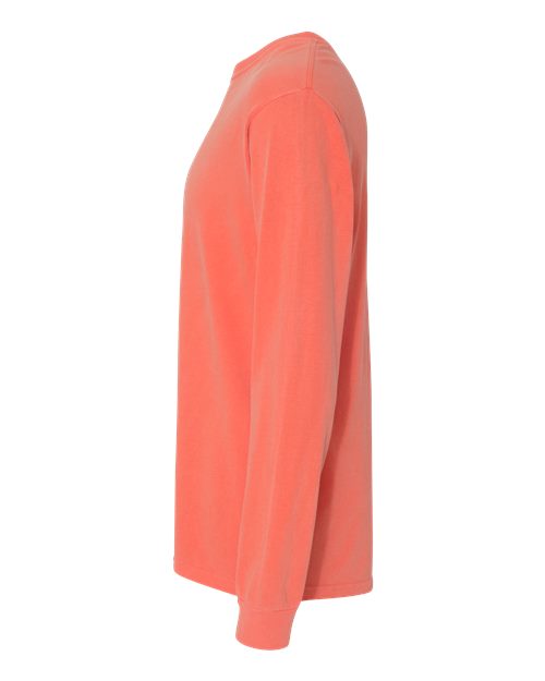 Comfort Colors Unisex Garment-Dyed Heavyweight Long Sleeve T-Shirt 6014 - Bright Salmon