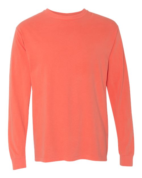 Comfort Colors Unisex Garment-Dyed Heavyweight Long Sleeve T-Shirt 6014 - Bright Salmon