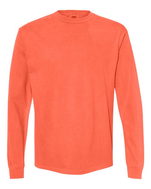 Comfort Colors Unisex Garment-Dyed Heavyweight Long Sleeve T-Shirt 6014 - Neon Red Orange