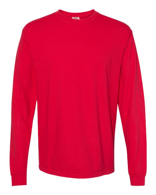 Comfort Colors Unisex Garment-Dyed Heavyweight Long Sleeve T-Shirt 6014 - Red