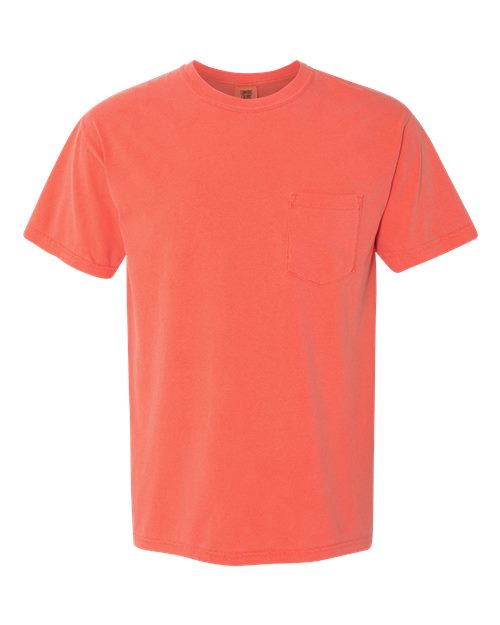 Comfort Colors Unisex Garment-Dyed Heavyweight Pocket T-Shirt 6030 - Bright Salmon