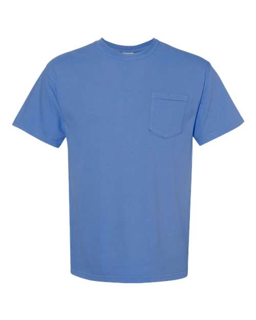Comfort Colors Unisex Garment-Dyed Heavyweight Pocket T-Shirt 6030 - Neon Blue