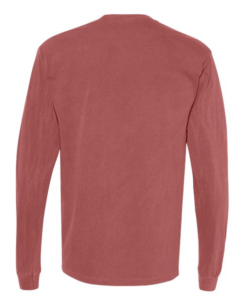 Comfort Colors Unisex Garment-Dyed Heavyweight Long Sleeve Pocket T-Shirt 4410 - Brick
