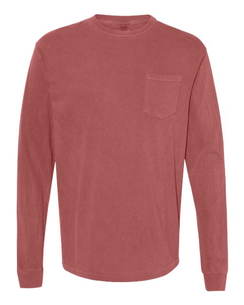 Comfort Colors Unisex Garment-Dyed Heavyweight Long Sleeve Pocket T-Shirt 4410