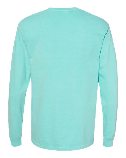 Comfort Colors Unisex Garment-Dyed Heavyweight Long Sleeve Pocket T-Shirt 4410 - Chalky Mint