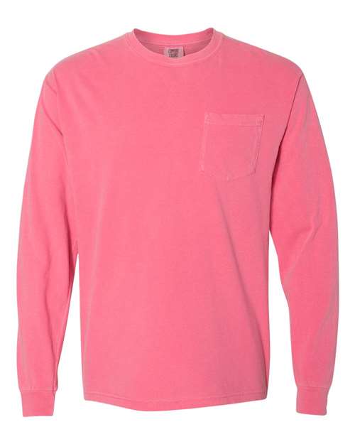 Comfort Colors Unisex Garment-Dyed Heavyweight Long Sleeve Pocket T-Shirt 4410