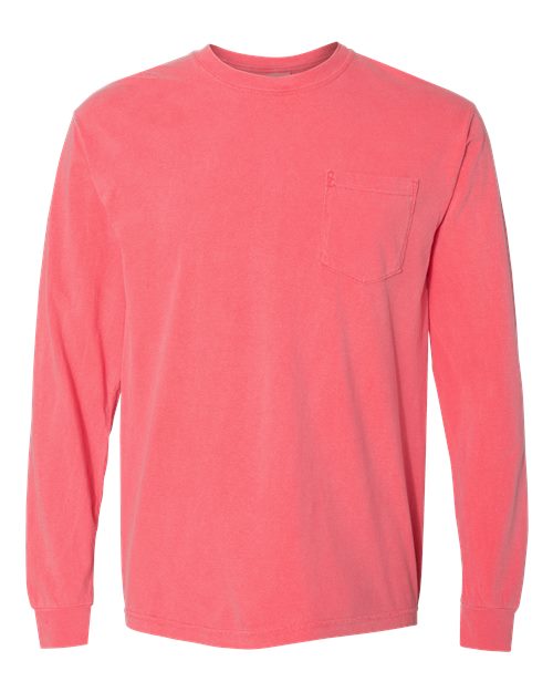 Comfort Colors Unisex Garment-Dyed Heavyweight Long Sleeve Pocket T-Shirt 4410