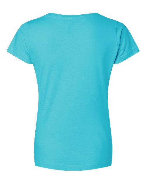 LAT Women's Fine Jersey V-Neck Tee 3507 - Caribbean