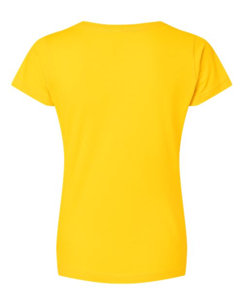 LAT Women's Fine Jersey V-Neck Tee 3507 - Yellow