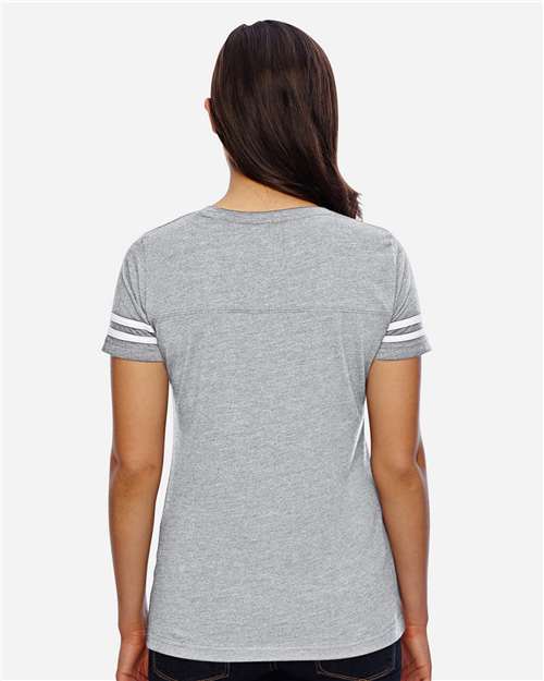 LAT Women's Football V-Neck Fine Jersey Tee 3537