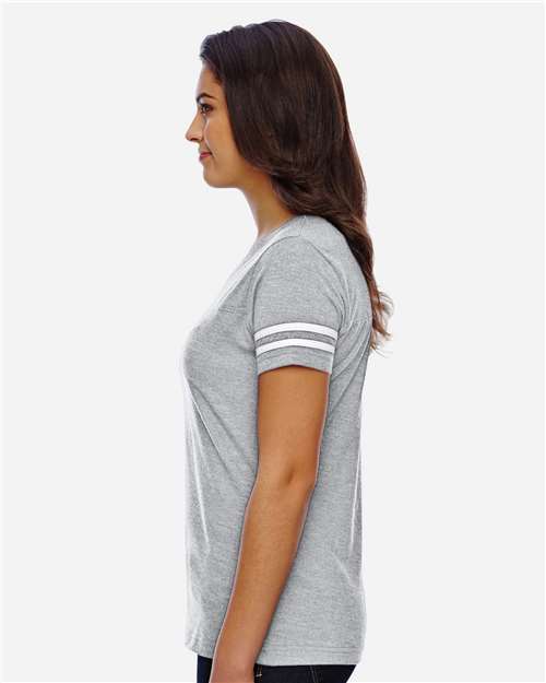 LAT Women's Football V-Neck Fine Jersey Tee 3537