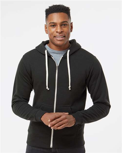J. America Men's Triblend Full-Zip Hooded Sweatshirt 8872