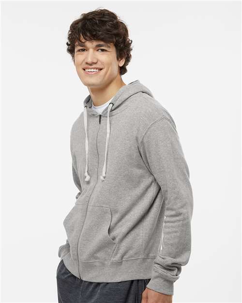 J. America Men's Triblend Full-Zip Hooded Sweatshirt 8872