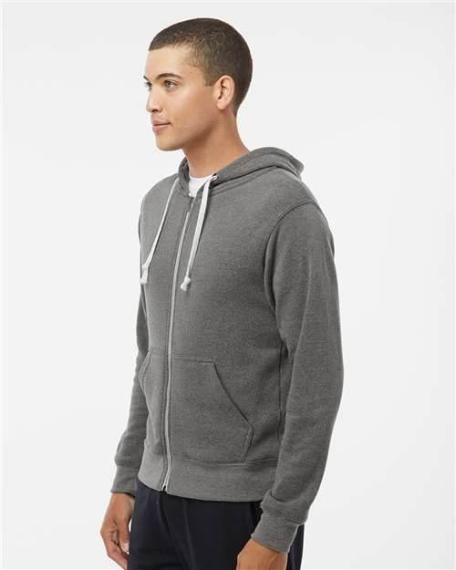J. America Men's Triblend Full-Zip Hooded Sweatshirt 8872