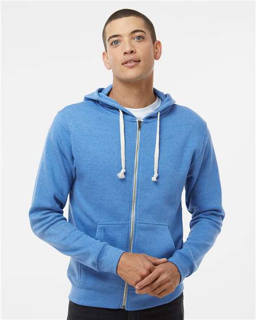 J. America Men's Triblend Full-Zip Hooded Sweatshirt 8872