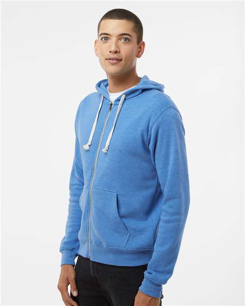 J. America Men's Triblend Full-Zip Hooded Sweatshirt 8872
