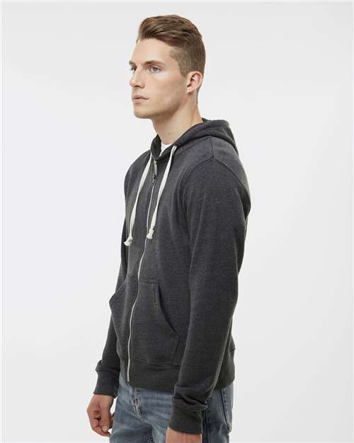 J. America Men's Triblend Full-Zip Hooded Sweatshirt 8872