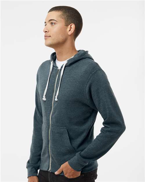 J. America Men's Triblend Full-Zip Hooded Sweatshirt 8872