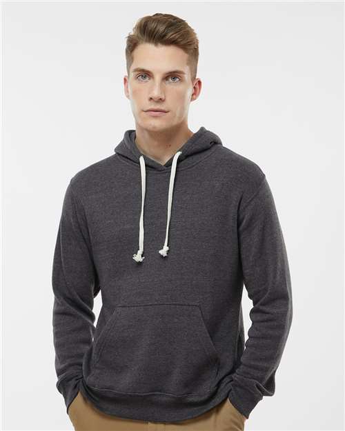 J. America Men's Triblend Fleece Hooded Sweatshirt 8871 - Black Triblend