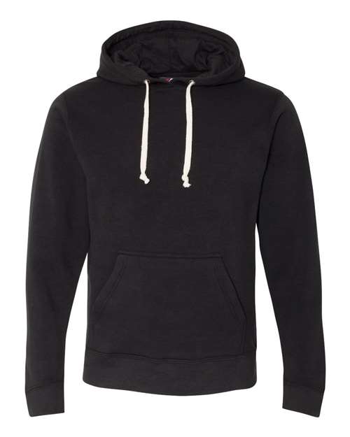 J. America Men's Triblend Fleece Hooded Sweatshirt 8871 - Black Solid