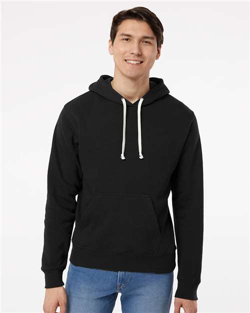 J. America Men's Triblend Fleece Hooded Sweatshirt 8871 - Black Solid