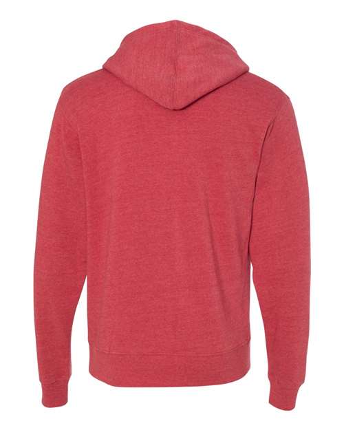 J. America Men's Triblend Fleece Hooded Sweatshirt 8871 - Red Triblend