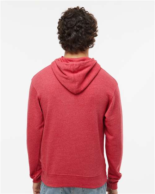 J. America Men's Triblend Fleece Hooded Sweatshirt 8871 - Red Triblend