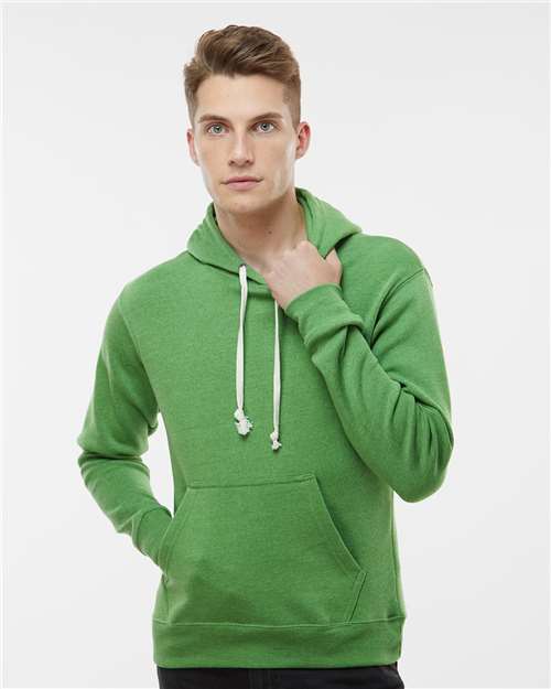 J. America Men's Triblend Fleece Hooded Sweatshirt 8871 - Green Triblend