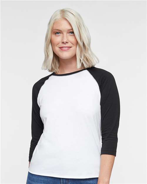 LAT Women's Baseball Fine Jersey Three-Quarter Sleeve Tee 3530