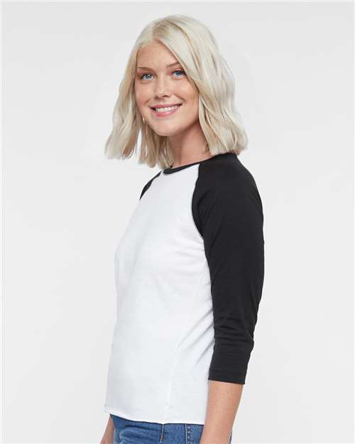LAT Women's Baseball Fine Jersey Three-Quarter Sleeve Tee 3530