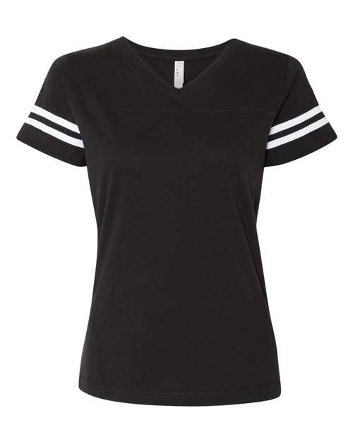 LAT Women's Football V-Neck Fine Jersey Tee 3537