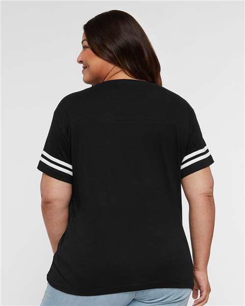 LAT Women's Football V-Neck Fine Jersey Tee 3537